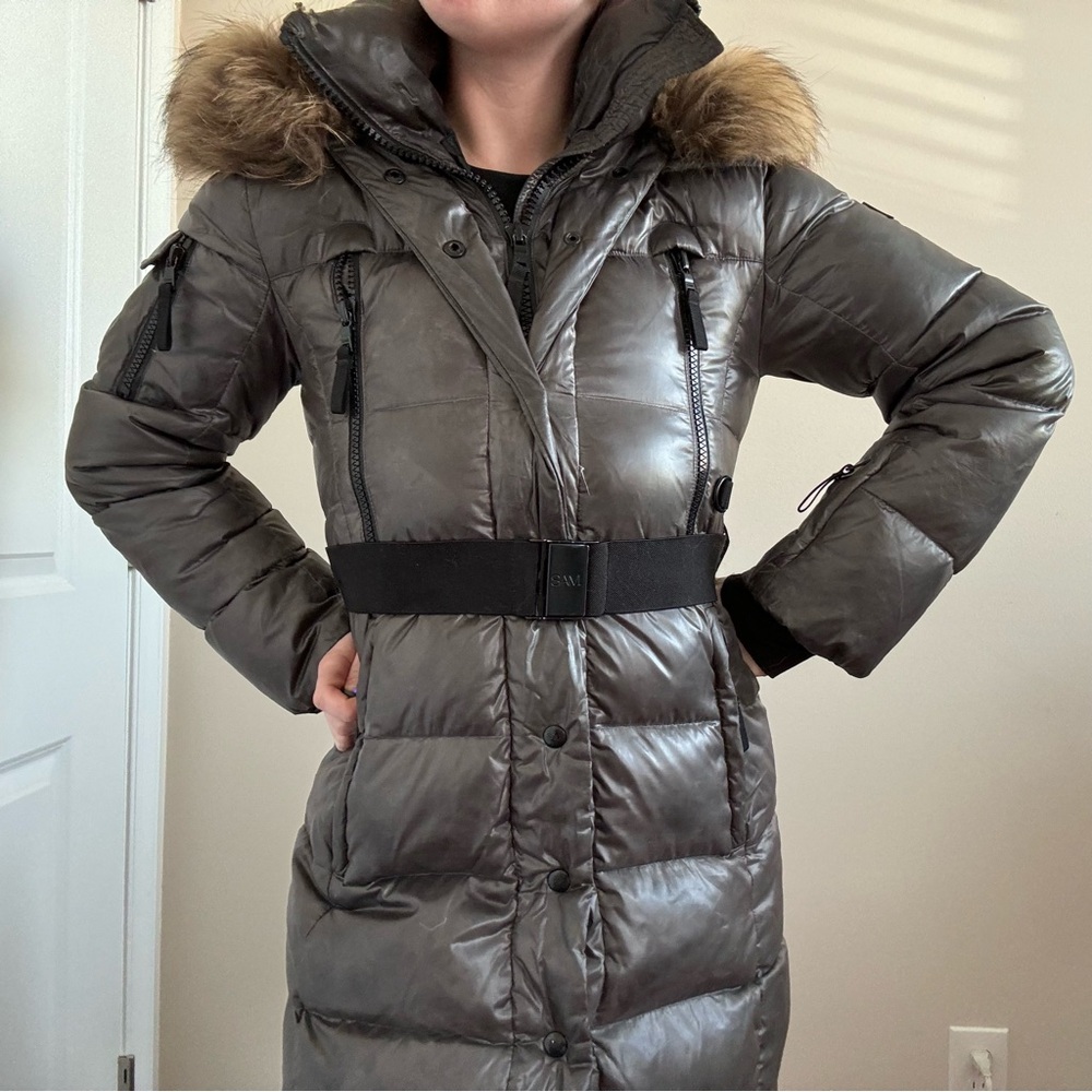 SAM. Goose Down & Raccoon Eskimo Winter Longline Puffer Jacket- Fair condition - Picture 2 of 16
